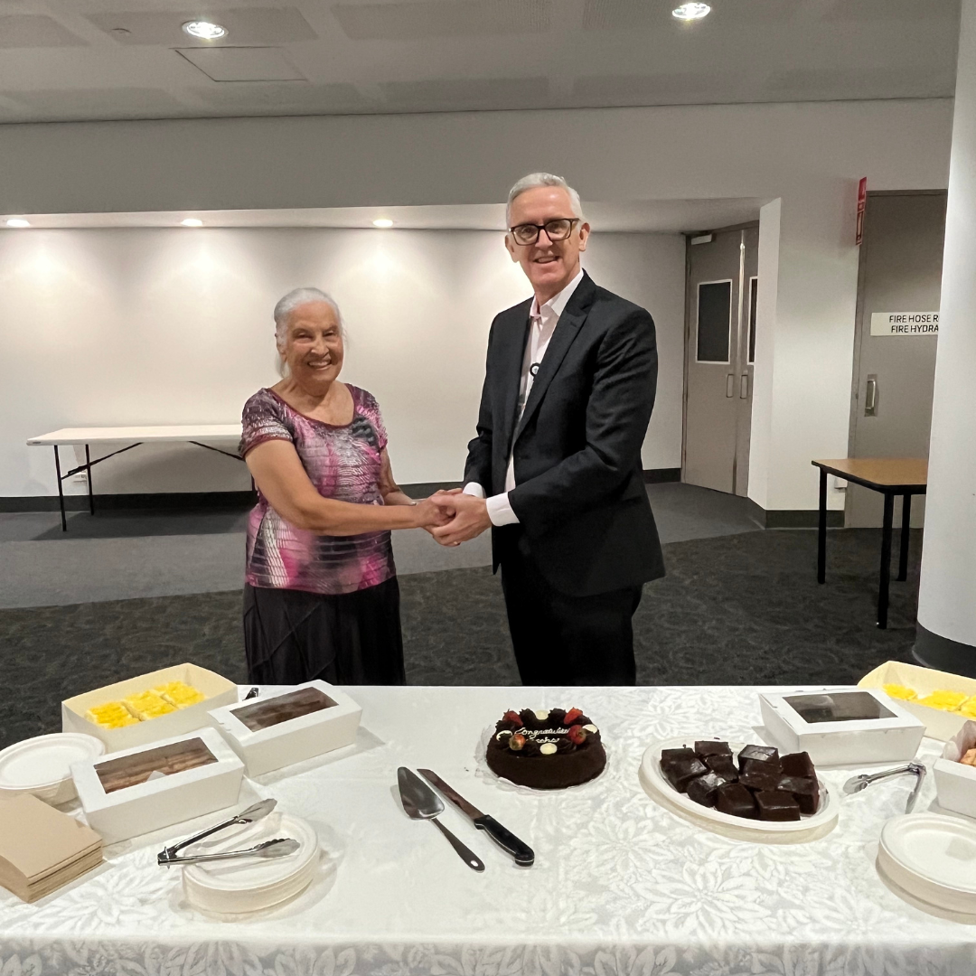 Former San staff member Esther Haslam marks 69 years of service